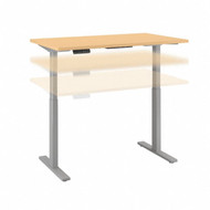 Move 60 Series by Bush Business Furniture 48W x 24D Height Adjustable Standing Desk Natural Maple Silver Base - M6S4824ACSK
