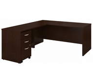 Bush Series C 66W Desk with 48W Return and 3 Drawer Mobile Pedestal  - SRC083MRSU