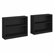 Bush Universal Bookcases Collection 2 Shelf Bookcase Set of 2 Black - UB001BL