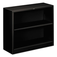 HON Metal Bookcase, Two-Shelf, 34-1/2w x 12-5/8d x 29h, Black - S30ABCP