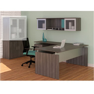 Mayline Medina Executive L-Shaped 72" Desk with Storage Cabinet Package - MNT98LGS