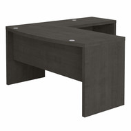 Bush Business Furniture Echo by Kathy Ireland 60W L-Shaped Bow Front Desk Charcoal Maple - ECH025CM