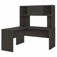 Bush Business Furniture Echo by Kathy Ireland L-Shaped Desk with Hutch Charcoal Maple - ECH031CM