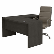 Bush Business Furniture Echo by Kathy Ireland 60W Bow Front Desk w Return and Modelo High Back Mgr Chair - ECH034CM