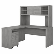 Bush Business Furniture Echo by Kathy Ireland 60W L-Shaped Desk Package Modern Gray - ECH009MG