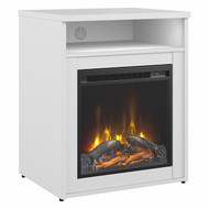 Bush Business Furniture 400 Series 24W Storage Cabinet with Electric Fireplace Insert  White - 400S124WHFR-Z