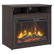Bush Business Furniture Echo by Kathy Ireland 32W Storage Cabinet with Electric Fireplace Insert  Storm Gray - 400S132SGFR-Z