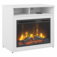Bush Business Furniture 400 Series 32W Storage Cabinet with Electric Fireplace Insert White - 400S132WHFR-Z