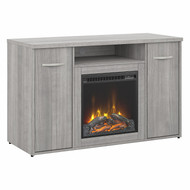 Bush Business Furniture Echo by Kathy Ireland 48W Storage Cabinet with Electric Fireplace Insert Platinum Gray - STC058PG