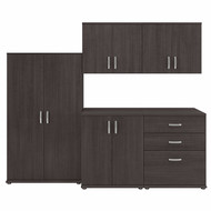 Bush Business Furniture Echo by Kathy Ireland Modular 92W Closet Storage Cabinet System w Wall Mount Cabinets Storm Gray - CLS003SG