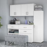 Bush Business Furniture Echo by Kathy Ireland Modular 72W Closet Storage Cabinet System w Wall Mount Cabinets White - CLS004WH