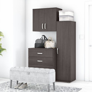 Bush Business Furniture Echo by Kathy Ireland Modular 44W Closet Storage Cabinet System w Wall Mount Cabinets Storm Gray - CLS005SG