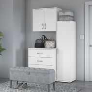 Bush Business Furniture Echo by Kathy Ireland Modular 44W Closet Storage Cabinet System w Wall Mount Cabinets White - CLS005WH