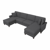 Bush Furniture 131W Sectional Couch with Double Chaise Lounge - HDY130B