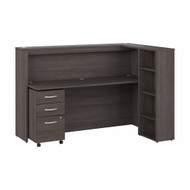 Bush Furniture 72W Cubicle Desk with Shelves and Mobile File Cabinet - STC062SG
