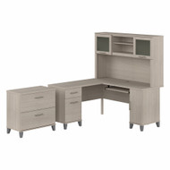 Bush Furniture 60W L Desk w Hutch and Lateral File - SET008SO