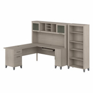 Bush Furniture 72W L Desk w Hutch and Bookcase -SET011SO