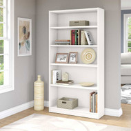 Bush Universal Bookcases Collection 5 Shelf Bookcase White - WL12417