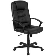 Flash High Back Black LeatherSoft-Padded Task Office Chair with Arms - CH-197051X000-BK-GG