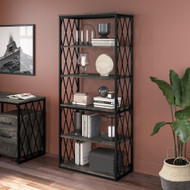 Kathy Ireland Home by Bush Furniture City Park Industrial 5 Shelf Bookcase - CPB172GH-03