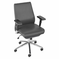 Bush Furniture Mid Back Leather Executive Office Chair Dark Gray - CH1602DGL-03