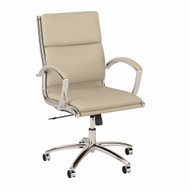 Bush Furniture Mid Back Leather Executive Office Chair Antique White - CH1702AWL-03