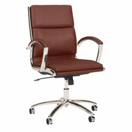 Bush Furniture Mid Back Leather Executive Office Chair Harvest Cherry - CH1702CSL-03