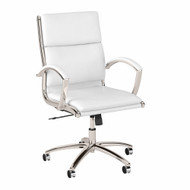 Bush Furniture Mid Back Leather Executive Office Chair White - CH1702WHL-03