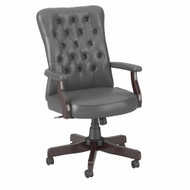 Bush Furniture High Back Tufted Office Chair with Arms Dark Gray Leather - CH2303DGL-03