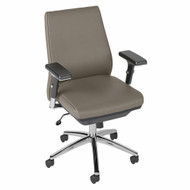 Bush Furniture Mid Back Leather Executive Office Chair Washed Gray - CH1602WGL-03