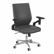 Bush Furniture Mid Back Leather Office Chair Dark Gray - CH2701DGL-03