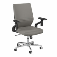 Bush Furniture Mid Back Leather Office Chair Light Gray - CH2701LGL-03