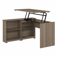 Bush Furniture Cabot 52W 3 Position Sit to Stand Corner Desk with Shelves Ash Gray - WC31216