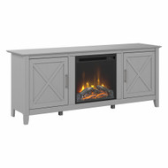 Bush Furniture Key West Electric Fireplace TV Stand for 70 Inch TV Cape Cod Gray - KWS063CG