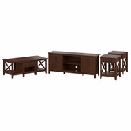 Bush Furniture Key West TV Stand for 70 Inch TV with Coffee Table and End Tables Bing Cherry - KWS069BC
