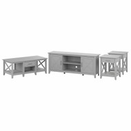 Bush Furniture Key West TV Stand for 70 Inch TV with Coffee Table and End Tables Cape Cod Gray - KWS069CG