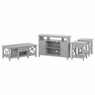Bush Furniture Key West TV Stand for 70 Inch TV with Coffee Table and End Tables Cape Cod Gray - KWS071CG