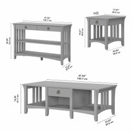 Bush Furniture Salinas Coffee Table with Console Table and Set of 2 End Tables - SAL039CG