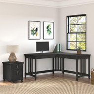 Bush Furniture Salinas 60W L Shaped Writing Desk with Mobile File Cabinet - SAL047VB