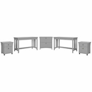 Bush Furniture Salinas 2 Person Desk Set with File Cabinets - SAL052CG