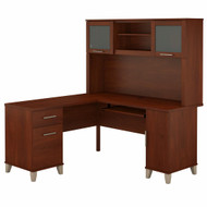 Bush Furniture Somerset 60W L Shaped Desk with Hutch - SET002HC