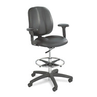 Safco Apprentice II Extended Height Black Vinyl Chair with Arms - 7084-6689