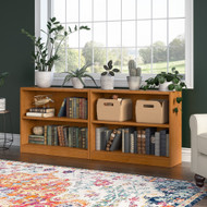 Bush Universal Bookcases Collection 2 Shelf Bookcase Set of 2 Natural Cherry - UB001NC