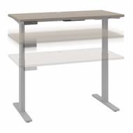 Move 40 Series by Bush Business Furniture 48W x 24D Height Adjustable Standing Desk in Sand Oak with Cool Gray Metallic Base - M4S4824SOSK