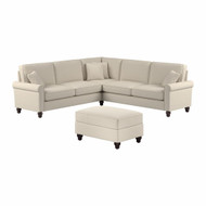 Bush Furniture 99W L Shaped Sectional Couch with Ottoman - HDN003CRH