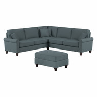 Bush Furniture 99W L Shaped Sectional Couch with Ottoman - HDN003TBH