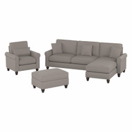 Bush Furniture 102W Sectional Couch with Reversible Chaise Lounge, Accent Chair, and Ottoman - HDN021BGH