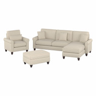 Bush Furniture 102W Sectional Couch with Reversible Chaise Lounge, Accent Chair, and Ottoman - HDN021CRH