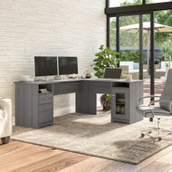Bush Furniture Cabot Collection 72W L Shaped Computer Desk with Storage Modern Gray - CAB072MG