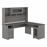 Bush Furniture Cabot Collection 72W L Shaped Computer Desk with Hutch Modern Gray - CAB073MG